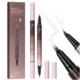 2 Pack Eyebrow Pen, Waterproof Microblading Eyebrow Pencil, 2-in-1 4 Tip Eye Brow Makeup Pen for Women with Precise Curved Brush-Tip Create Natural Hair-Like Brows, Last All-Day (Light Blonde)