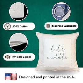 Boho Chic Decorative 18x18 Pillow Cover - Unique Couch Accent for Living Room or Bed - Sofa Throw Pillow Case by Second Nature By Hand (Peaceful Mind, Grateful Heart)