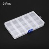 HARFINGTON 2pcs Component Storage Box 15 Grids PP Electronic Organizer
