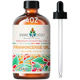 EVOKE OCCU Frankincense Essential Oil - 100% Pure Cold-Pressed, Skin Renewal Facial Oil & Muscle Comfort Support, Soothes Discomfort from Exercise/Cold Weather - 118ml Undiluted Vegan Formula
