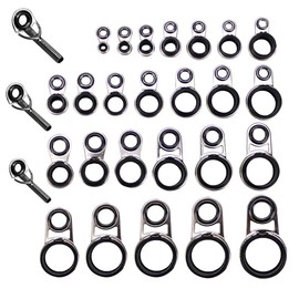 LNJLQW 25-Piece Set Fishing Rod Rod Guide Eye Ring Ceramic Ring Stainless Fishing Rod Fishing Rod Guide Eye 2.0mm～15mm Multi-Size Replacement Repair