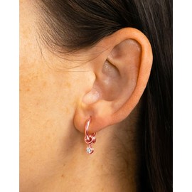 MUMREUES Gold Earrings for Women Trendy 14k Rose Gold Plated Huggie Earrings Hypoallergenic Dainty Simple Minimalist Hoop Jewelry Gifts for Her