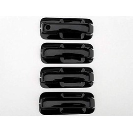 QAA is Compatible with 2015-2020 Ford F-150, 2017-2022 Ford F-250 & F-350 Super Duty 12 Piece Gloss Black ABS Plastic Door Handle Cover Kit, Includes Key DH55310B
