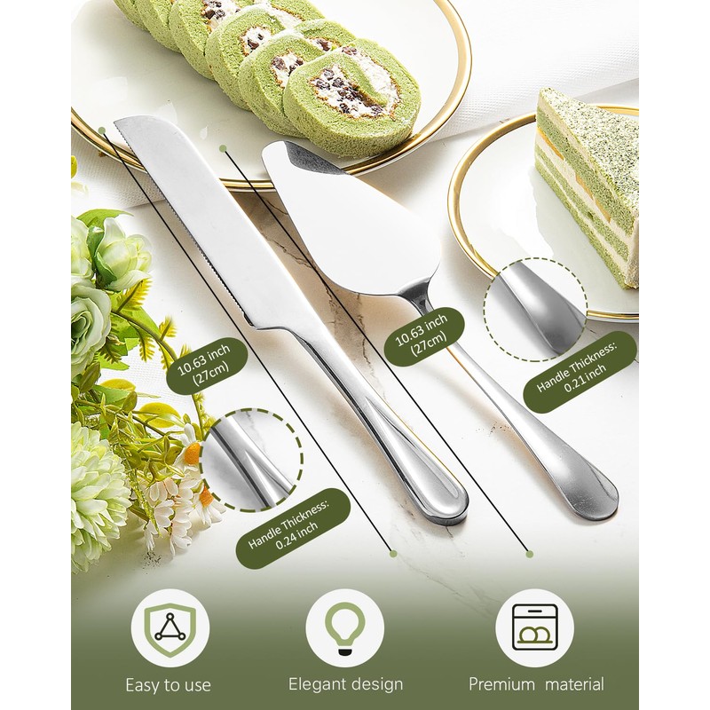 FTAKRY FTAKRY 2-Piece Premium Cake Cutting Set, Exquisite Knife and