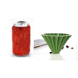 Origami Filter Cup,Ceramic Pour Over Coffee Maker, Non-Electric Pour Over Coffee Dripper, Easy Manual Brew Maker, Single Cups Porcelain for Home, Cafe, Camping, Coffee Gifts (Green)