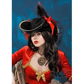 Wicked Costumes Deluxe Fancy Dress Pirate Hat with Feather