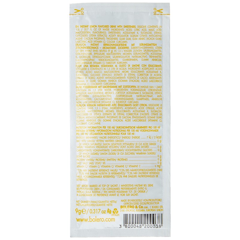 Bolero Instant Drink Powder, No Sugar FID56795 Lemon 24