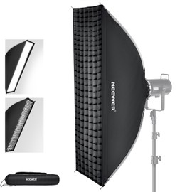 NEEWER 12"x47" Quick Setup Foldable Rectangular Strip Softbox Bowens Mount with Diffusers/Honeycomb Grid/Bag, Compatible with Godox Aputure 120d Video Lights Q4 Studio Flash Strobes, NS17S