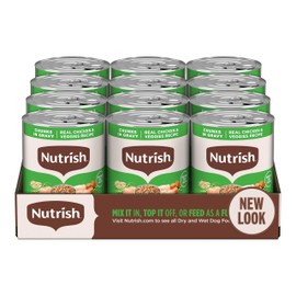 Nutrish Rachael Ray Wet Dog Food Chunks in Gravy Real Chicken & Veggies Recipe, 13 oz. Can, 12 Count