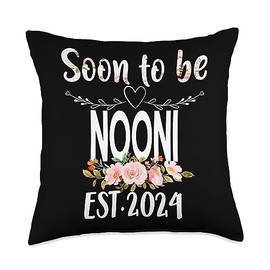 Soon to Be NOONI Est.2024 Matching Family Pregnancy Throw Pillow, 18x18, Multicolor