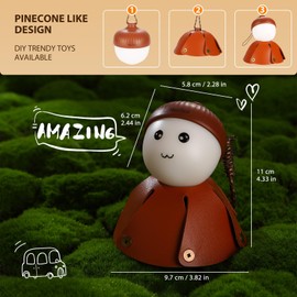 Mini Pinecone LED Camping Lights, Rechargeable LED Tent Lights, 1800K-5000K steppless dimming, Portable Night Light for Camping, Hiking, Backpacking, Bag Charms, DIY Art Toy, Indoor and Outdoor Use