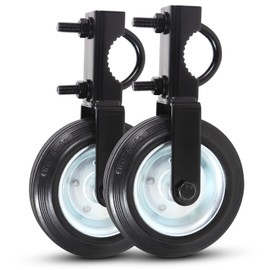 JIAHOO 6" Gate Helper Wheels for Metal Swing Gate with 1-5/8" Thru 2" Gate Frames, Heavy Duty Gate Caster Wheel Support Wheel for Chain Link Fence Swing Gate, Prevent Gate from Dragging, 1 SET/2PCS