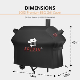 Grill Cover for Royal Gourmet CC1830W 30 Inch Charcoal Grill, Smoker Griddle Cover for Royal Gourmet CC1830S 30"/CC1830SC Outdoor Gas Griddle,Water-Resistant BBQ Cover