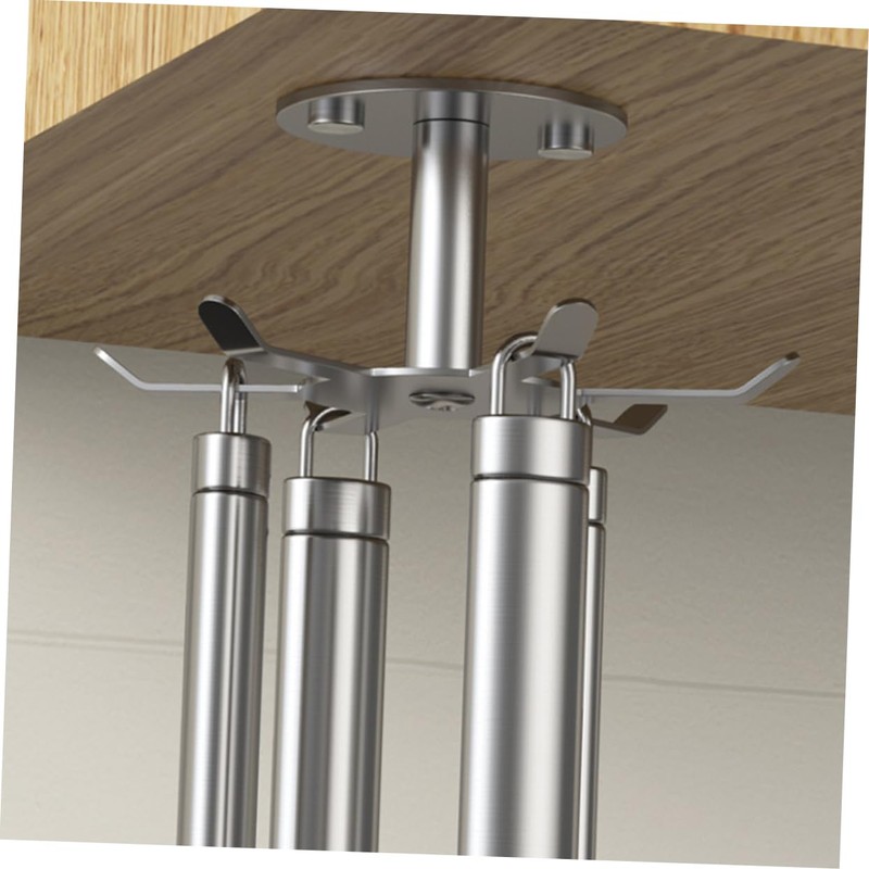 ABOOFAN 2pcs Rotatable Stainless Steel Cabinet Hooks for Kitchen Utensils