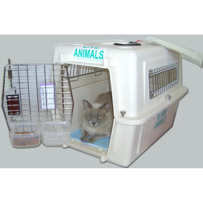 DryFur Pet Carrier Food Water Dish - Clear- Spill Resistant