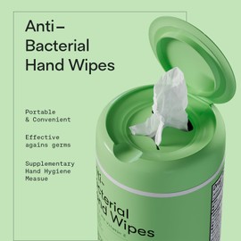 Biopure Antibacterial Hand Wipes Fresh Morning Breeze- Antibacterial Wipes with Aloe and Vitamin E Formula | 5"x7" Wet Wipes Canister | No Parabens, Sulfates or Phthalates, Kills 99% of Germs, 50 ct