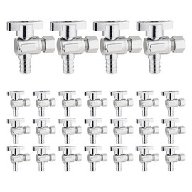 Quarter Turn Angle Stop Valve 1/2″ PEX x 1/4″ OD Comp, 1/4 Turn Water Shut Off Valve Chrome Plated Brass by D.N. (Pack of 25)