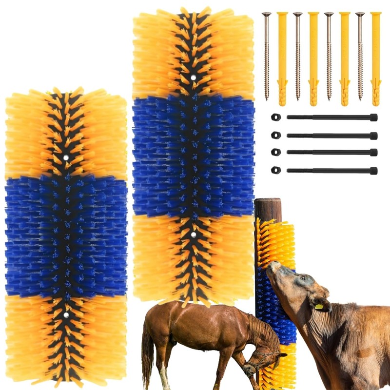 Livestock Scratching Brush 2 Pack, Itch Relief Goat Scratching Post