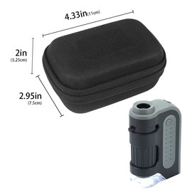Leayjeen Pocket Microscope Case, Compatible with Carson MicroBrite Plus 60x-120x LED and UV Lighted Pocket Microscope-Black(Case Only)