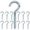 GESDYO 12Pcs 3.2 inches Screw-in Hook Self-Tapping Screw Hooks Open