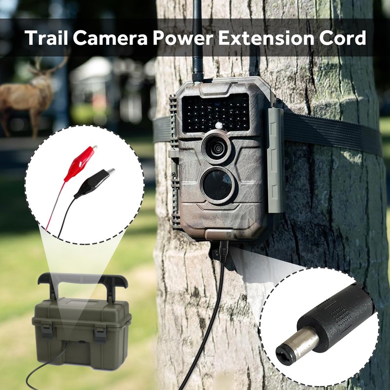 Durable Chew-Resistant Power Cable for Trail Cameras, Compatible with Stealth