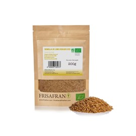 FRISAFRAN | Bio ganzer goldener Leinsamen 200g | Ganzer Leinsamen goldener | Superfood | goldenes Leinen | Leinsamen | Fettsäuren | Natürliche | Omega 3 | Vegan Glutenfrei | Leinsaat | ungemahlener