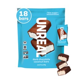 UNREAL Dark Chocolate Coconut Bars (Value Size Bag) | Vegan, 3g Sugar, & 3 Simple Ingredients | Non-GMO, Gluten Free, & Fair Trade | 9.5oz