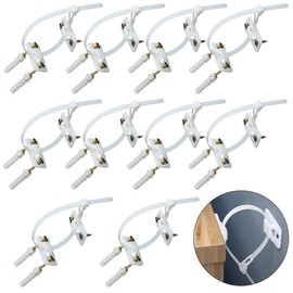 QTOETUII Furniture Anchors (10 Pack) Bookshelf Anchors to Wall, Cabinet Wall Anchors Protect Toddlers from Falling Furniture, Heavy-Duty Anti-Tip Furniture Straps for Cabinets, Closets, Bookshelf and TVs
