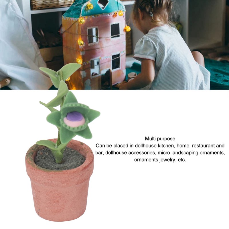 Mini Dollhouse Plant Simulation Realistic Vivid Portable Dollhouse Miniature Potted