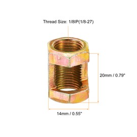 PATIKIL 1/8-27 (1/8IP) Hex Coupling Nut, 6 Pack Female Thread Connector 20mm Hexagonal Sleeve Nut Rod Bar Stud Tube Joint Hardware for Lamp Repair DIY