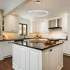 Finktonglan Dimmable Crystal Chandelier, 23.6'' Oval 2 Rings Modern Chandeliers