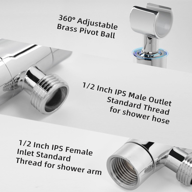 KAPHOME Shower Head Holder,All Metal Handheld Shower Head Holder,Adjustable Shower
