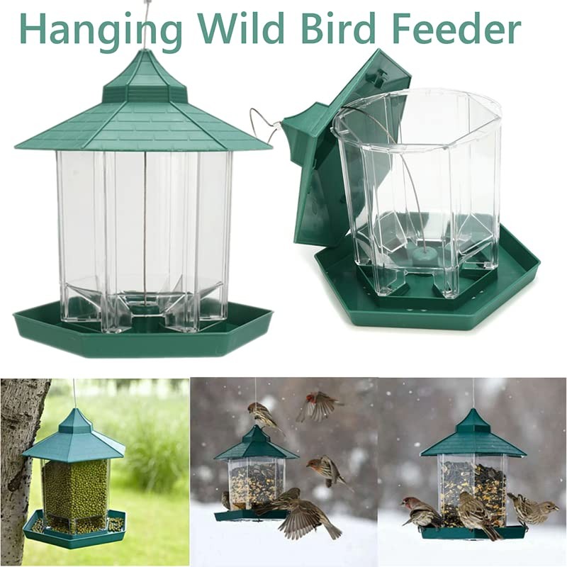 AIMALL Hanging Wild Bird Feeder, 7.48in x 9.05in Gazebo Shape
