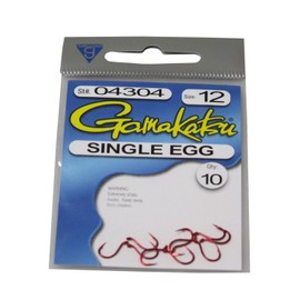 Gamakatsu Single Egg Hook #12, Red