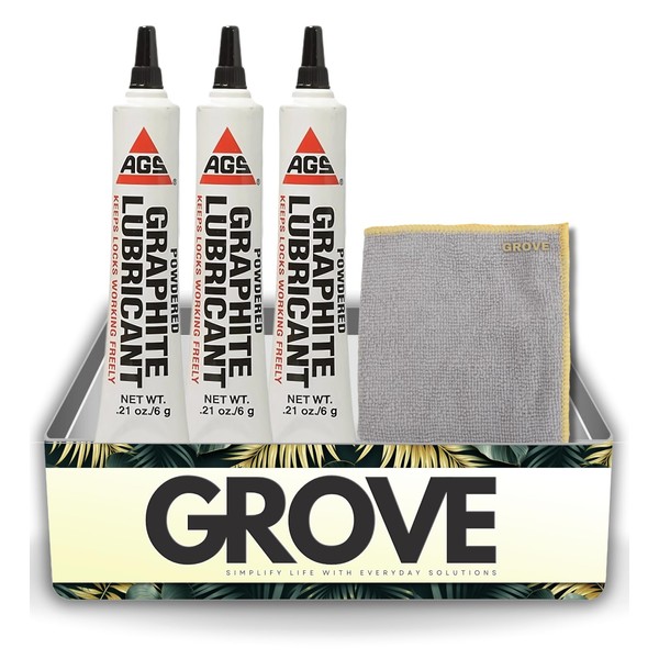 AGS Graphite Lubricant Powder 0.21 oz Bundle with Microfiber Cloth