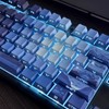 kakiwutj PBT Moonlit Keycaps Custom Dark Blue Shine Through Keycaps
