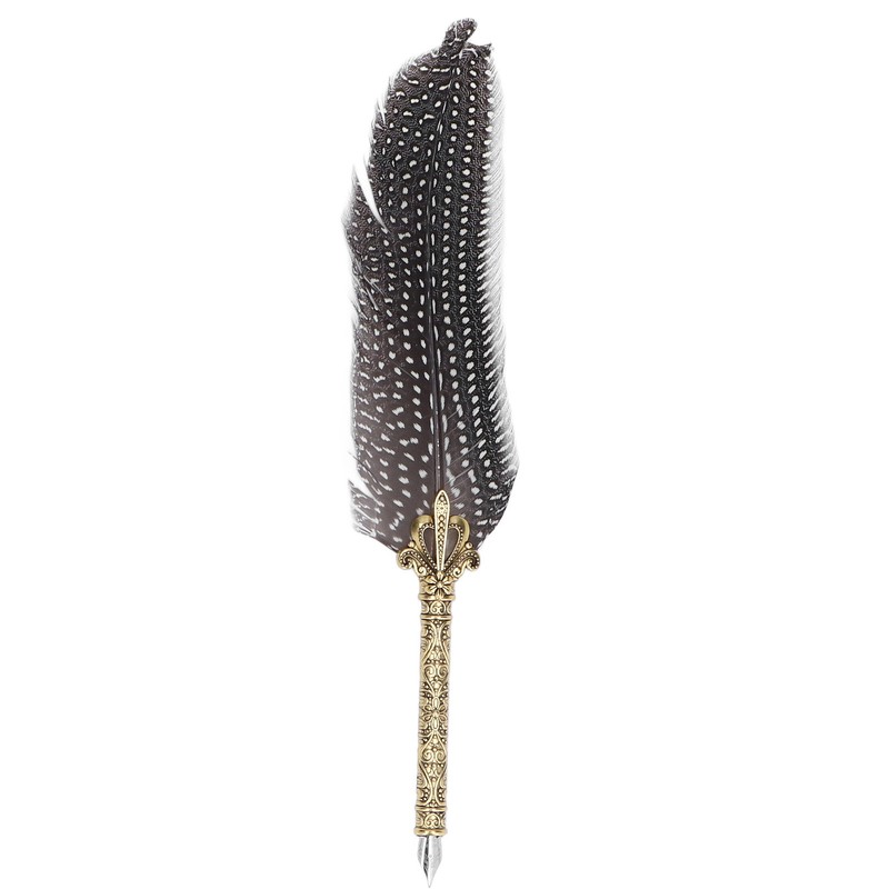 Feather Pen Exquisite Pattern Quaint Texture Comfortable Grip Stainless Steel