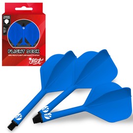 Shot! Darts Flight Deck One Piece Dart Flight and Shaft System, Reduced Deflections, Standard Shaped Flight (350 Micron), Available in Set of 3 (Blue, Medium)