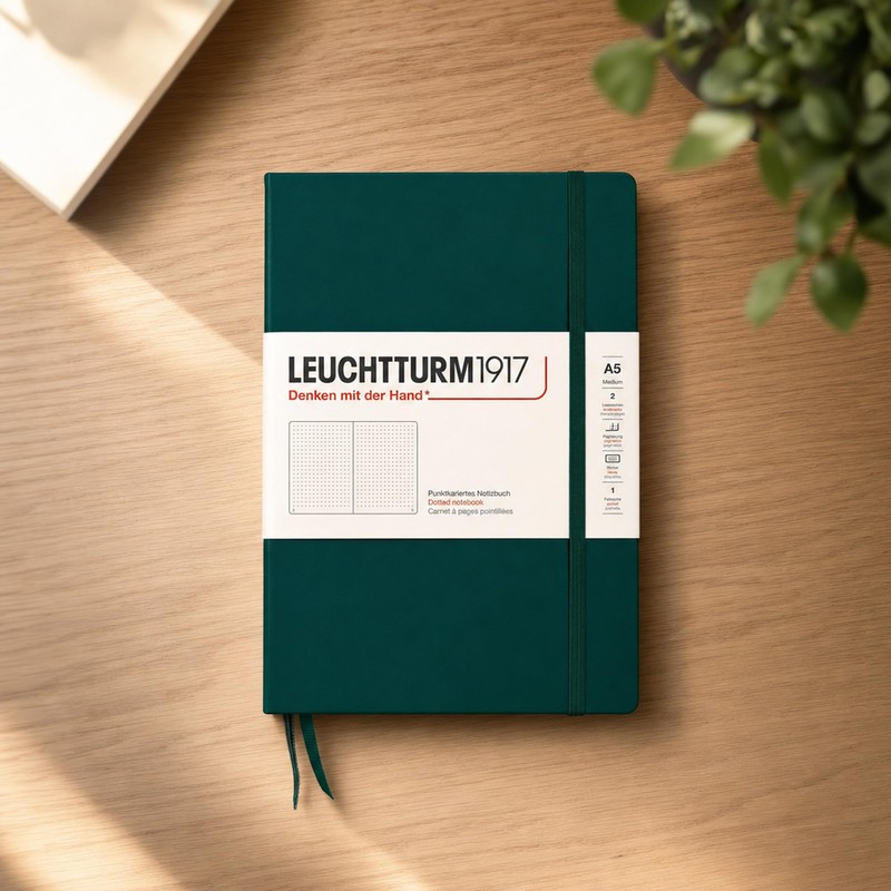 LEUCHTTURM1917 367255 Notebook Medium (A5), Hardcover, 251 Numbered Pages, Forest