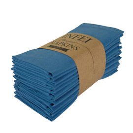 INFEI Plain Color Dinner Cloth Napkins, Set of 12 (15.7 x 11.8 Inches), Reusable Cotton Kitchen Table Napkin, for Cocktail Parties, Weddings, Hotel & Home Use (Aegean Blue)