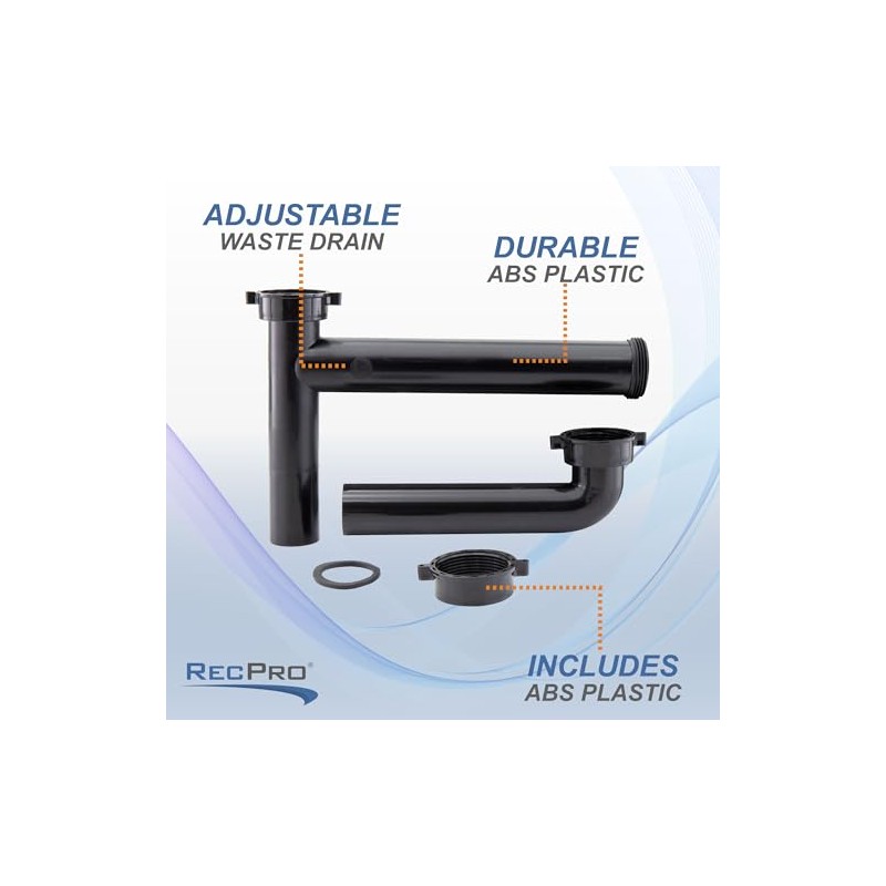 RecPro RV Kitchen Sink Drain Assembly | For Double Bowl