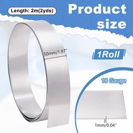 PH PandaHall Aluminium Flashing Rolls, Metal Strips, Bendable Aluminium Strip, 1060 Degrees, 1 m x 5 cm x 6.56 Feet, Aluminium Sheet Roll, Flat Aluminium Wire for DIY Jewellery Making