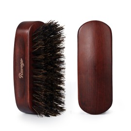 RAVEGO Hair Brush, Beard Brush Made of Boar Bristle for Daily Beard Care, Small Travel Beard Brush
