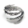 LZD Alloy Finger Ring Claw Adjustable Antique Silver Size 8
