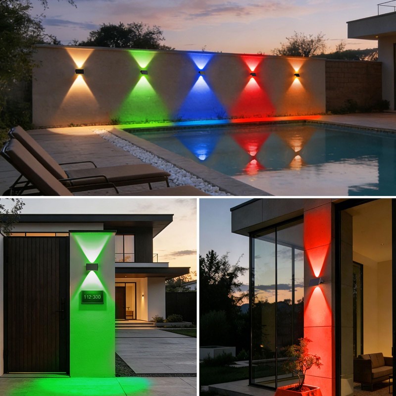 Solar Fence Lights Outdoor, 2-Pack Fence Lights Solar Powered with