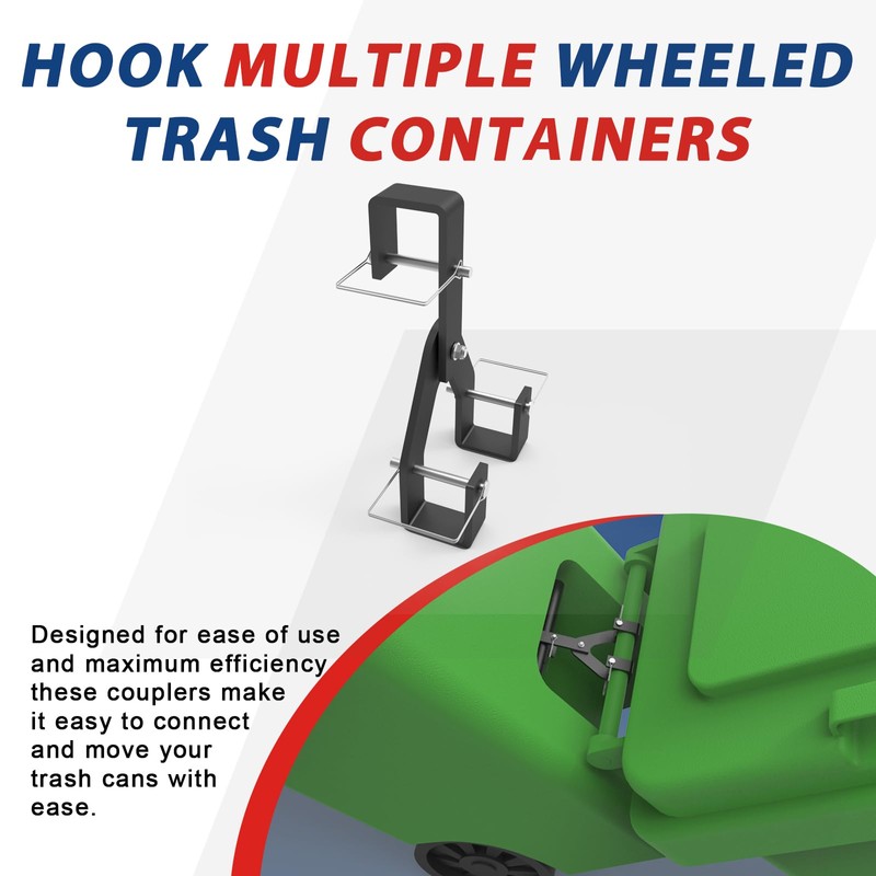 ELITEWILL Wheeled Trash Can Couplers to Hook Multiple Wheeled Trash