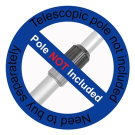 Poolvio Professional 17.5" Floor & Wall Pool Cleaning Brush with Tough Around Nylon Bristles, EZ Clip Aluminum Handle- Easily Sweep from Walls, Floors, Steps