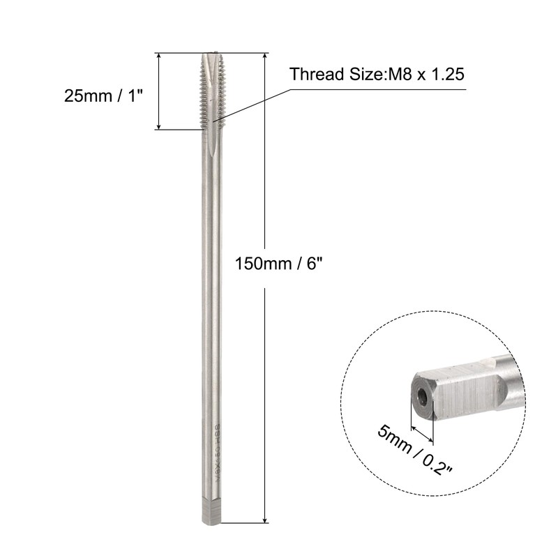 sourcing map M8 x 1.25 H2 Metric Spiral Point Thread