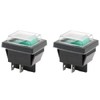 Heschen Rocker Switch ON-OFF DPST 4 Terminals Green Light 16A