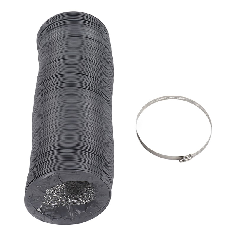 Flexible Aluminum Ducting Duct 1m Length with Clamp for Ventilation